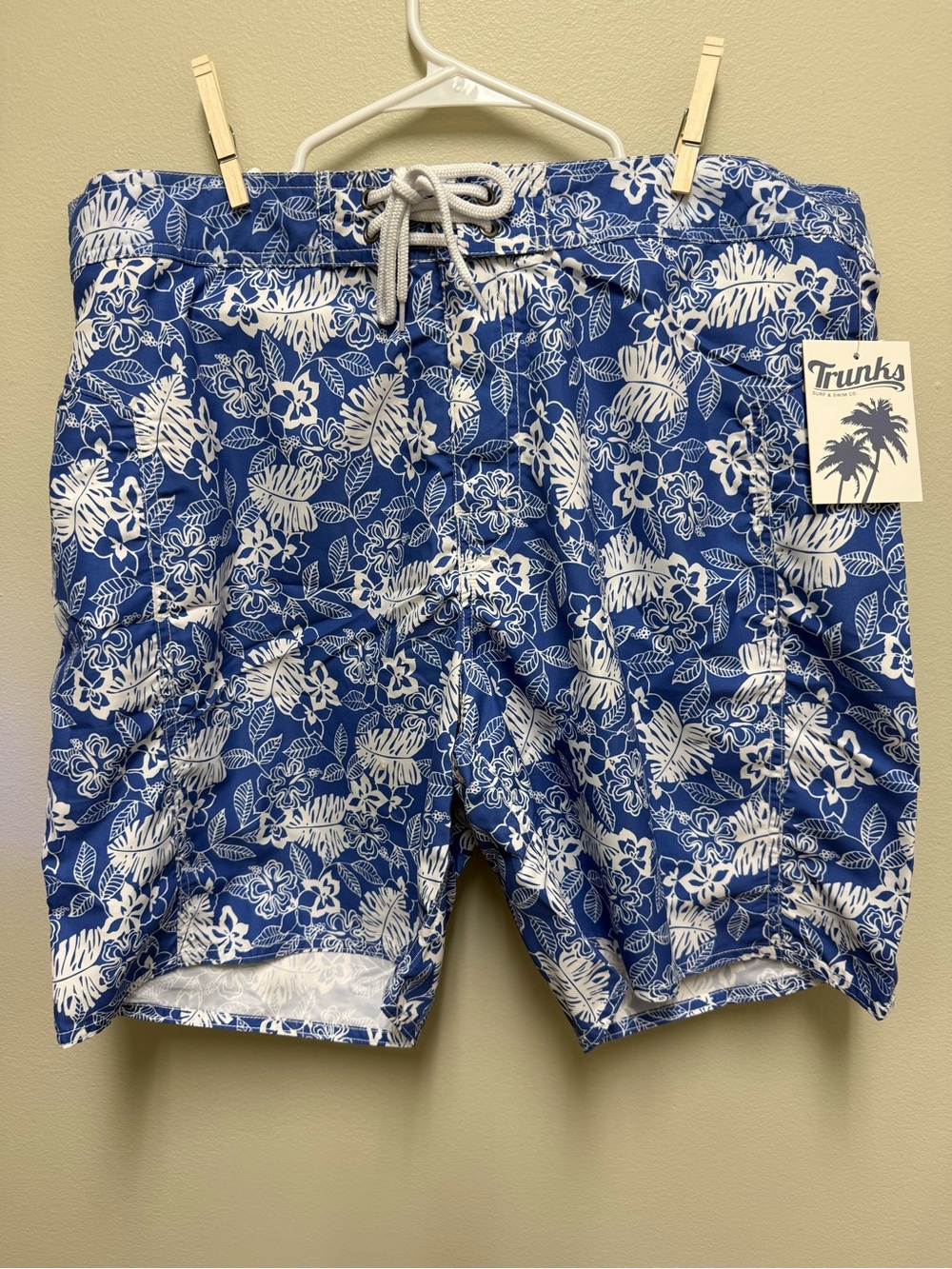 Trunks Meno Blue Floral Men's Swim Shorts NWT